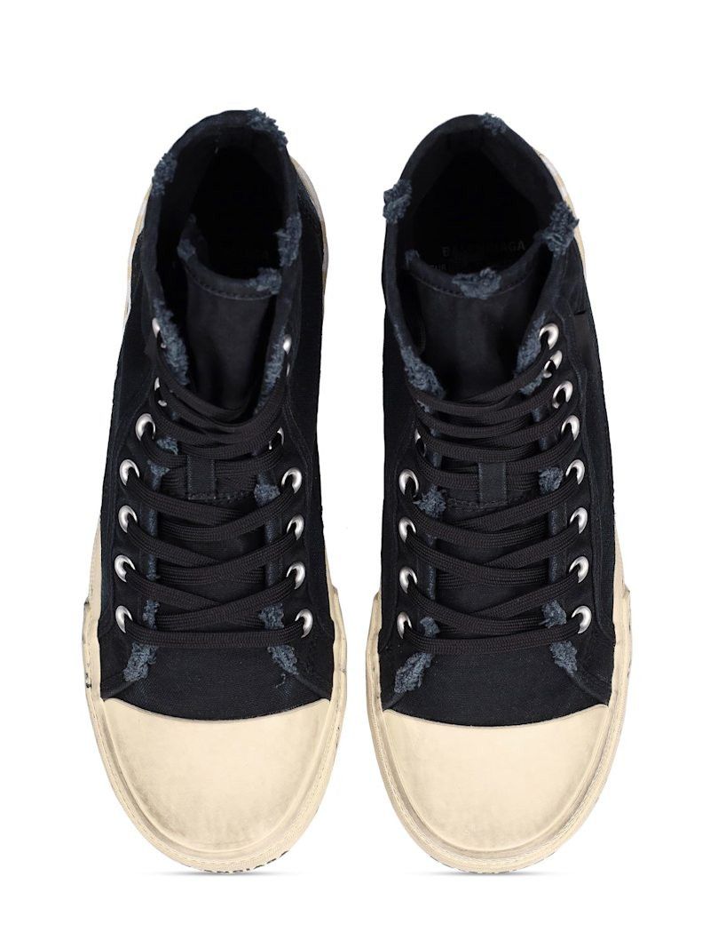 Balenciaga Paris High Top Dirty Effect Graffiti Sneaker in Black/White Size US 8 / EU 41 - 3 Thumbnail