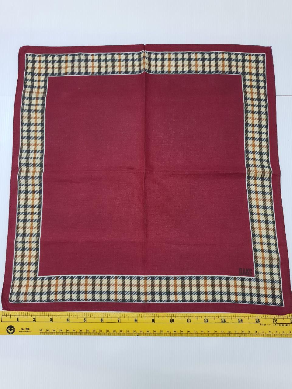 DAKS Handky Daks London Maroon Plain With Frame Famous Design Size ONE SIZE - 2 Thumbnail