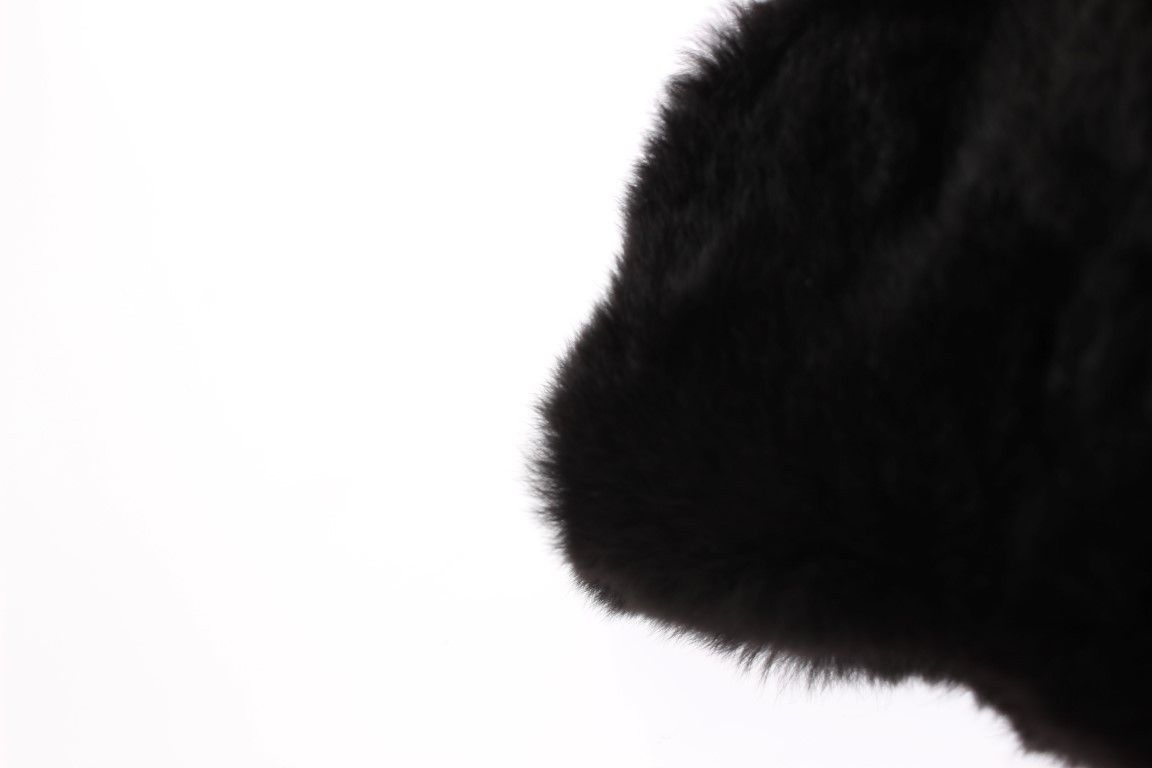 Dolce & Gabbana Chic Black Weasel Fur Hooded Scarf Women's Wrap Size ONE SIZE - 5 Thumbnail