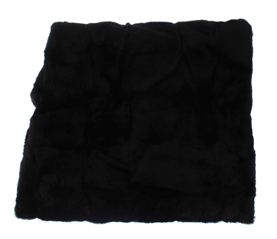 Dolce & Gabbana Chic Black Weasel Fur Hooded Scarf Women's Wrap Size ONE SIZE - 4 Thumbnail