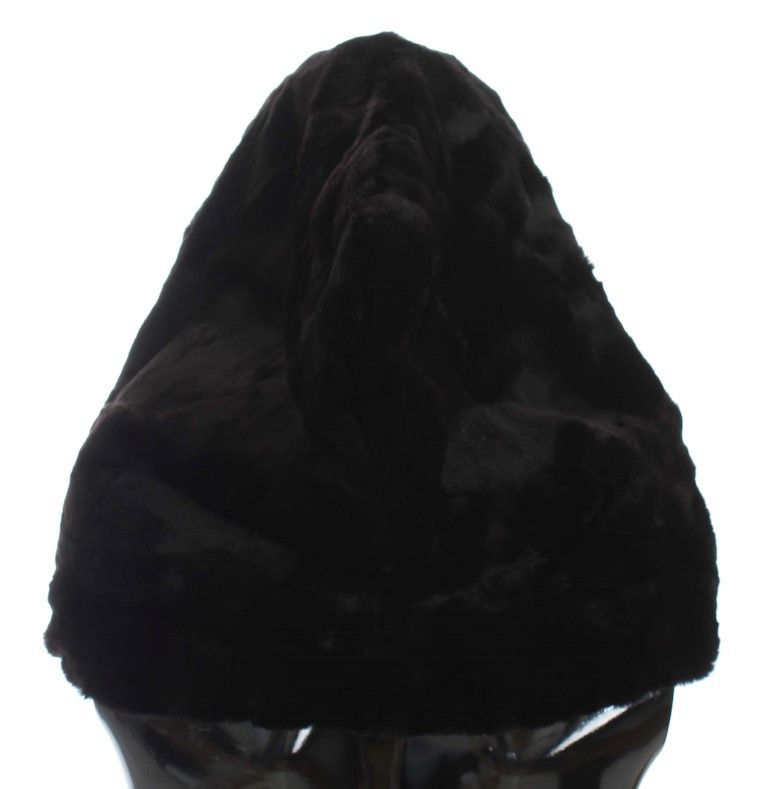 Dolce & Gabbana Chic Black Weasel Fur Hooded Scarf Women's Wrap Size ONE SIZE - 3 Thumbnail