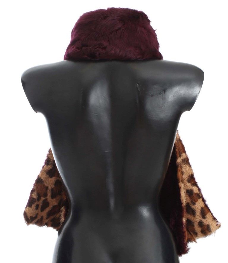 Dolce & Gabbana Exquisite Leopard Print Lambskin Fur Women's Scarf Size ONE SIZE - 3 Thumbnail