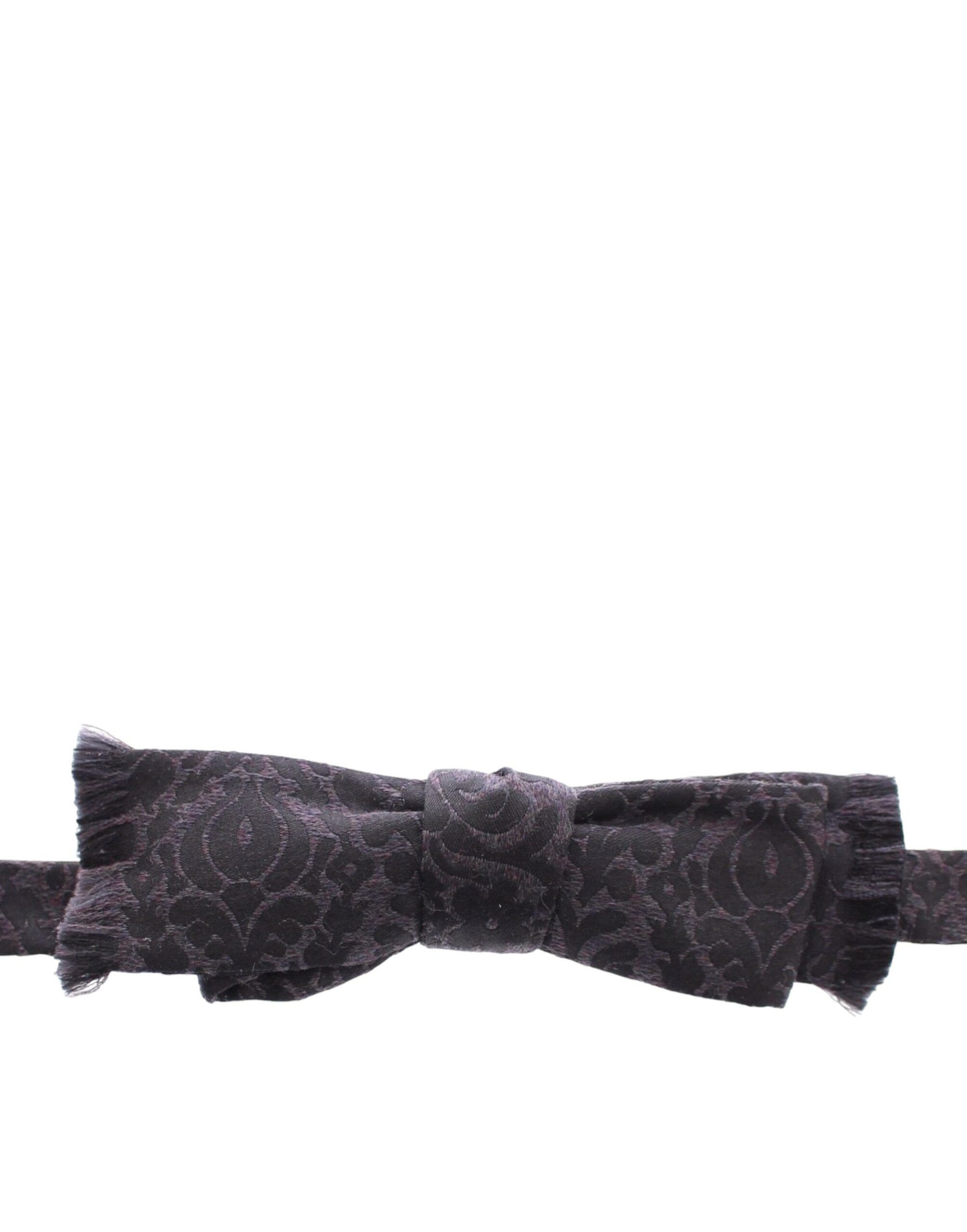 Dolce & Gabbana Elegant Black Paisley Silk-Wool Blend Bow Men's Tie Size ONE SIZE - 2 Thumbnail