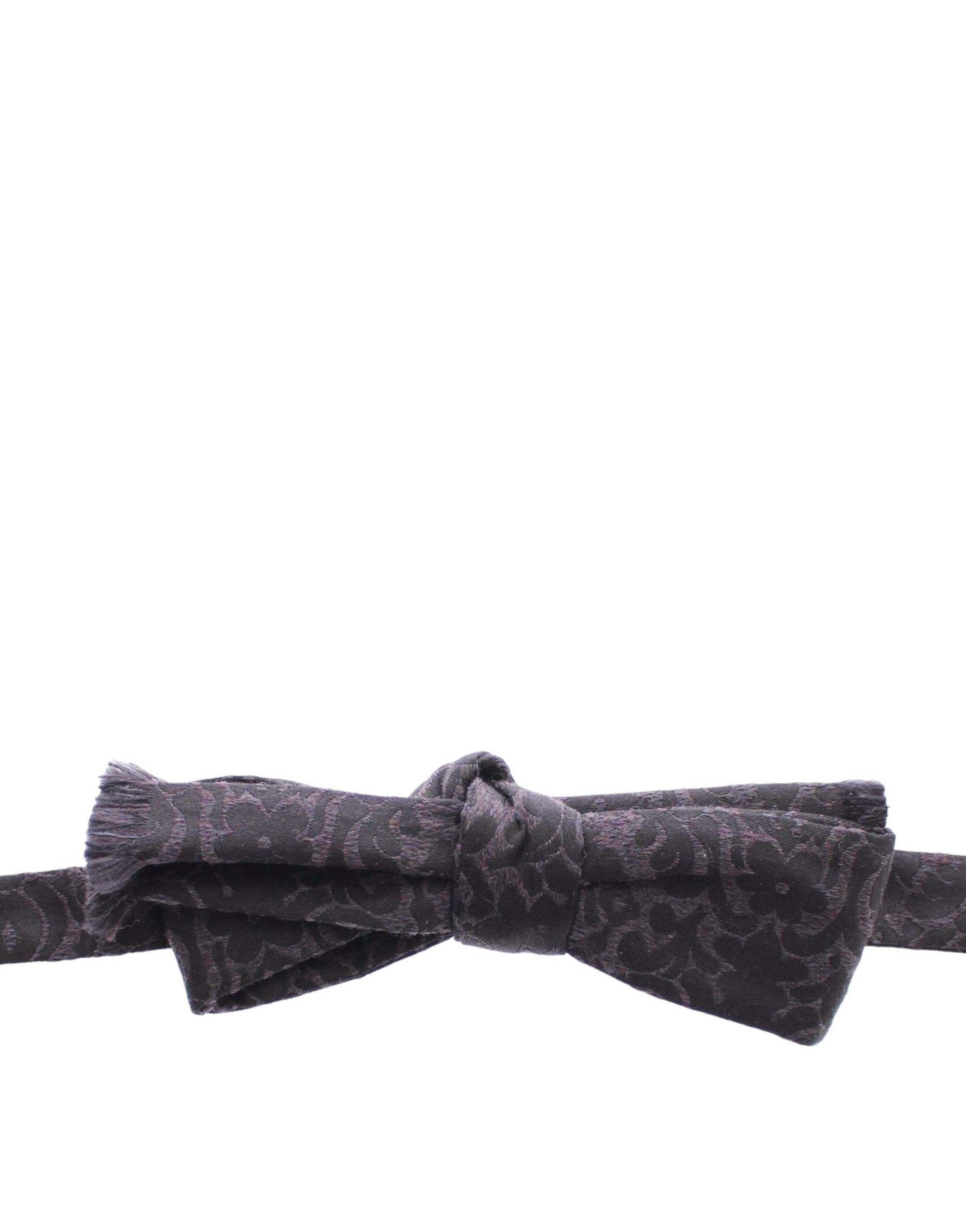 Dolce & Gabbana Elegant Black Paisley Silk-Wool Blend Bow Men's Tie Size ONE SIZE - 3 Thumbnail