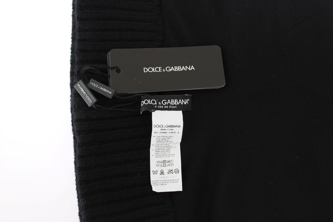 Dolce & Gabbana Elegant Black Sequined Hooded Scarf Women's Wrap Size ONE SIZE - 6 Thumbnail