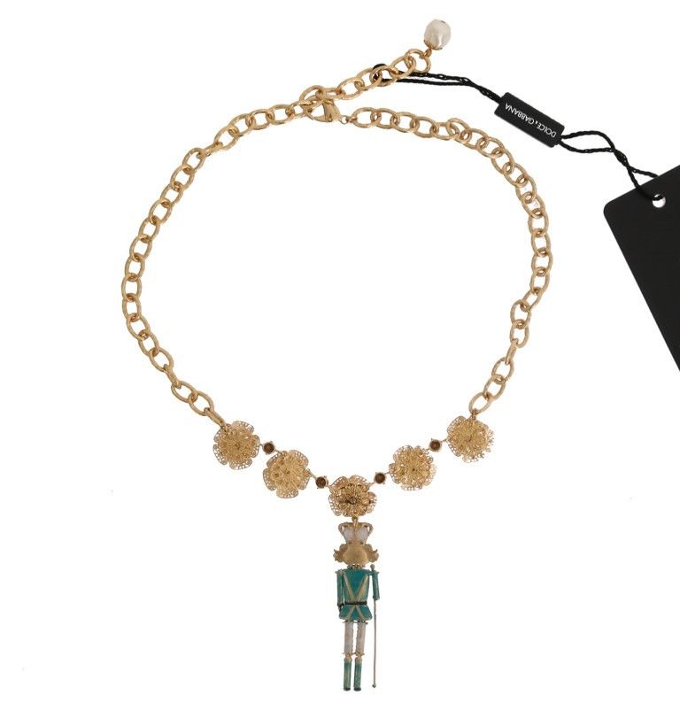 Dolce & Gabbana Elegant Gold Crystal Statement Women's Necklace Size ONE SIZE - 6 Thumbnail