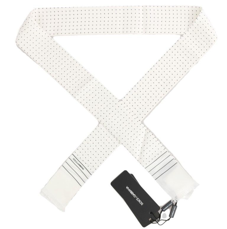 Dolce & Gabbana Elegant Silk Polka Dot Men's Scarf Men's Wrap Size ONE SIZE - 3 Thumbnail