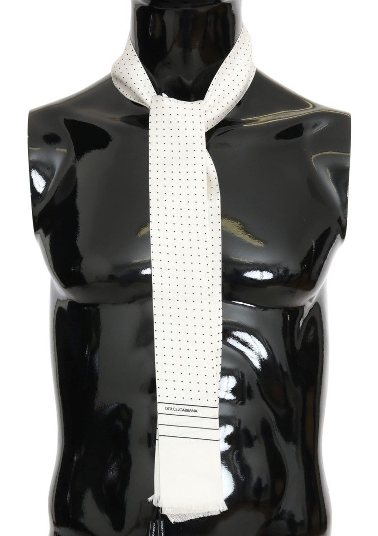 Dolce & Gabbana Elegant Silk Polka Dot Men's Scarf Men's Wrap Size ONE SIZE - 2 Thumbnail