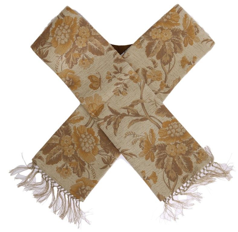 Dolce & Gabbana Elegant Beige Gold Jacquard Stole Men's Scarf Size ONE SIZE - 3 Thumbnail