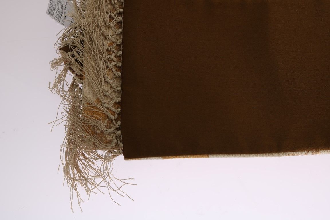 Dolce & Gabbana Elegant Beige Gold Jacquard Stole Men's Scarf Size ONE SIZE - 6 Thumbnail
