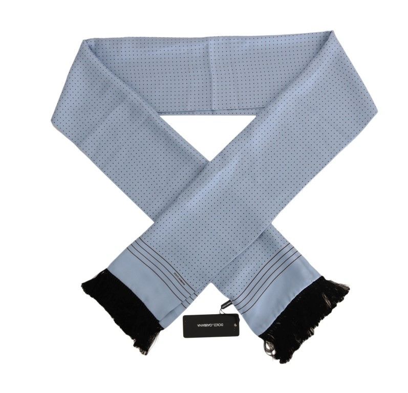 Dolce & Gabbana Elegant Blue Silk Polka Dot Men's Men's Scarf Size ONE SIZE - 3 Thumbnail
