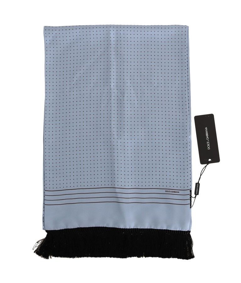 Dolce & Gabbana Elegant Blue Silk Polka Dot Men's Men's Scarf Size ONE SIZE - 6 Thumbnail