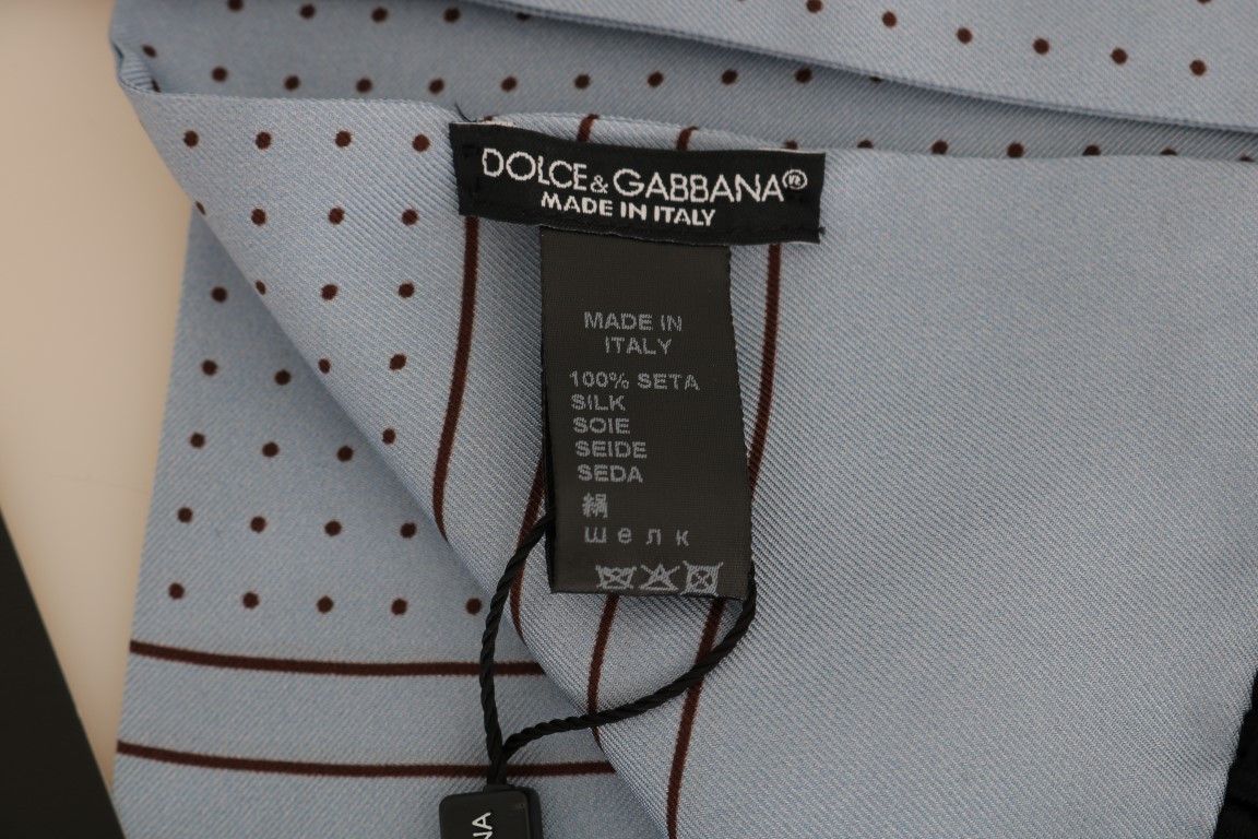 Dolce & Gabbana Elegant Blue Silk Polka Dot Men's Men's Scarf Size ONE SIZE - 5 Thumbnail