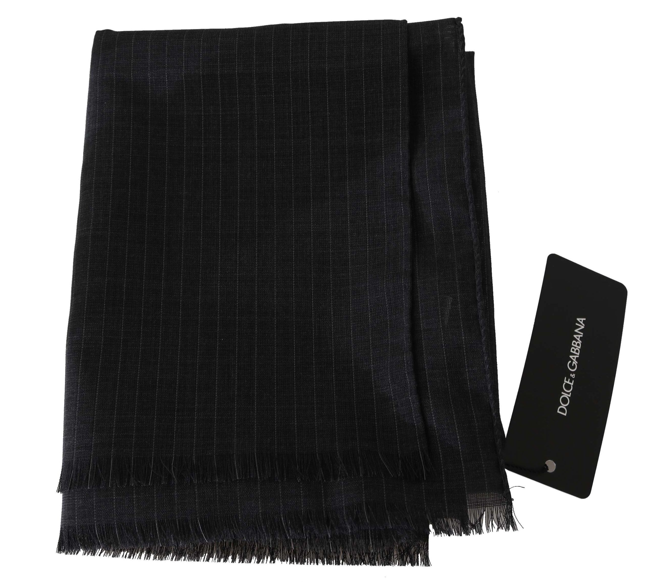 Dolce & Gabbana Elegant Gray Striped Wool Men's Men's Scarf Size ONE SIZE - 2 Thumbnail