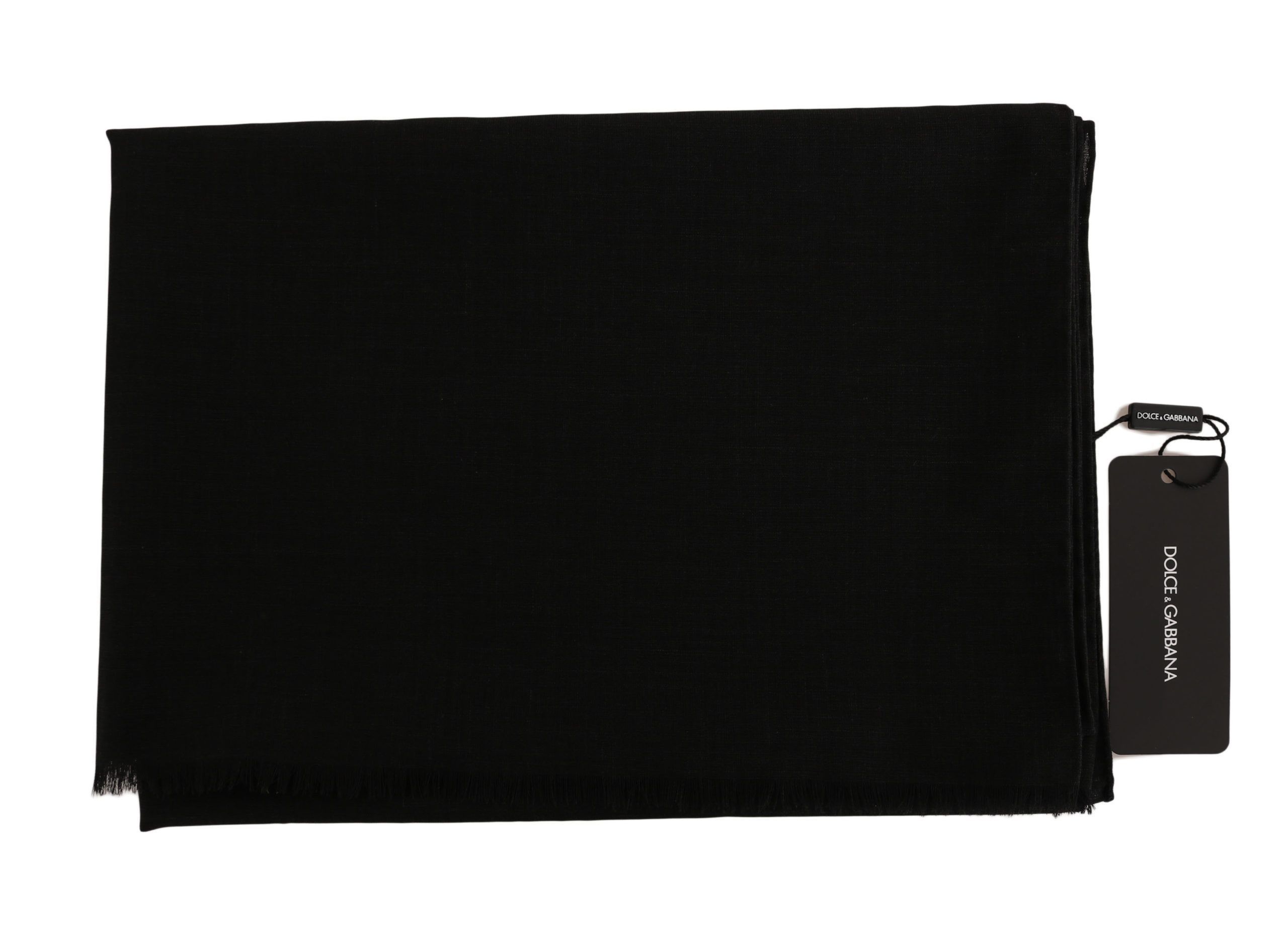 Dolce & Gabbana Elegant Black Wool Blend Women's Scarf Size ONE SIZE - 2 Thumbnail