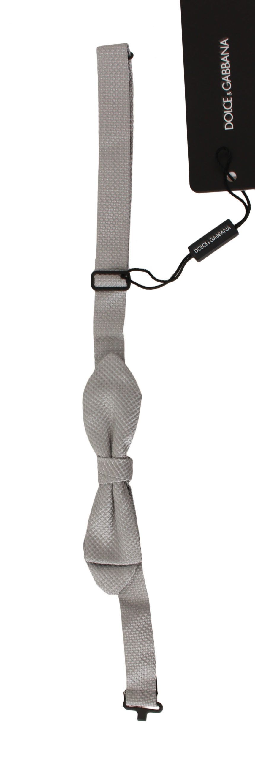 Dolce & Gabbana Elegant Silk Gray Bow Men's Tie Size ONE SIZE - 2 Thumbnail