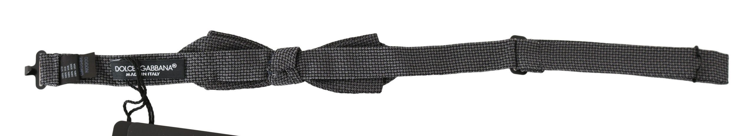 Dolce & Gabbana Elegant Gray Silk Bow Men's Tie Size ONE SIZE - 2 Thumbnail