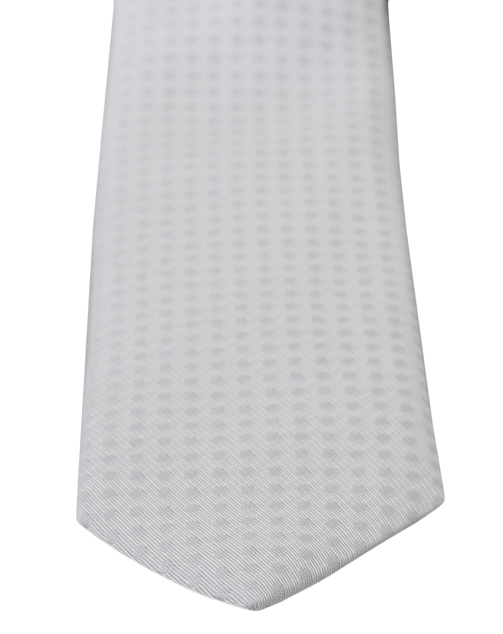 Dolce & Gabbana Elegant White Patterned Silk Blend Neck Men's Tie Size ONE SIZE - 2 Thumbnail