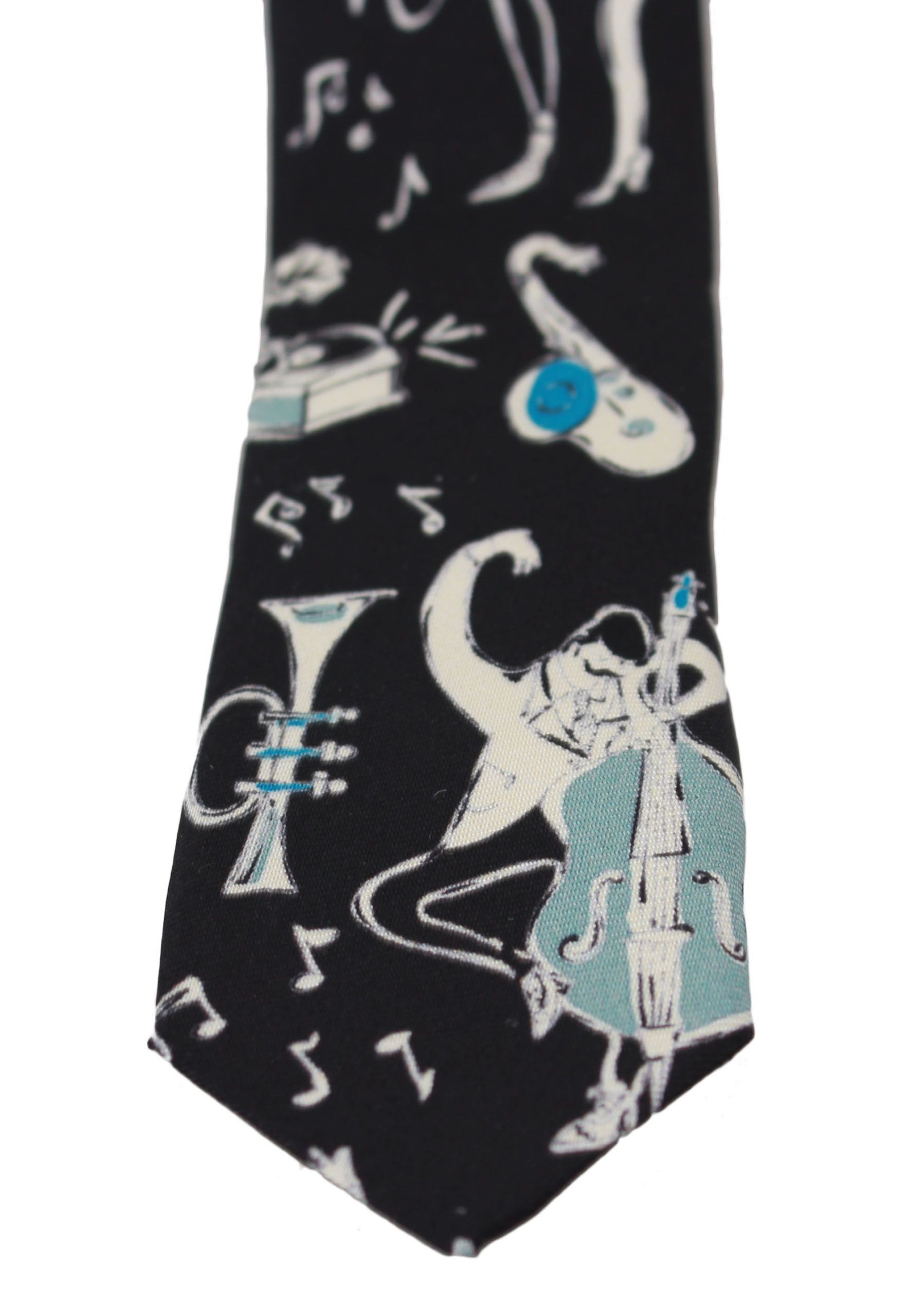 Dolce & Gabbana Elegant Black Music Pattern Silk Neck Men's Tie Size ONE SIZE - 3 Thumbnail