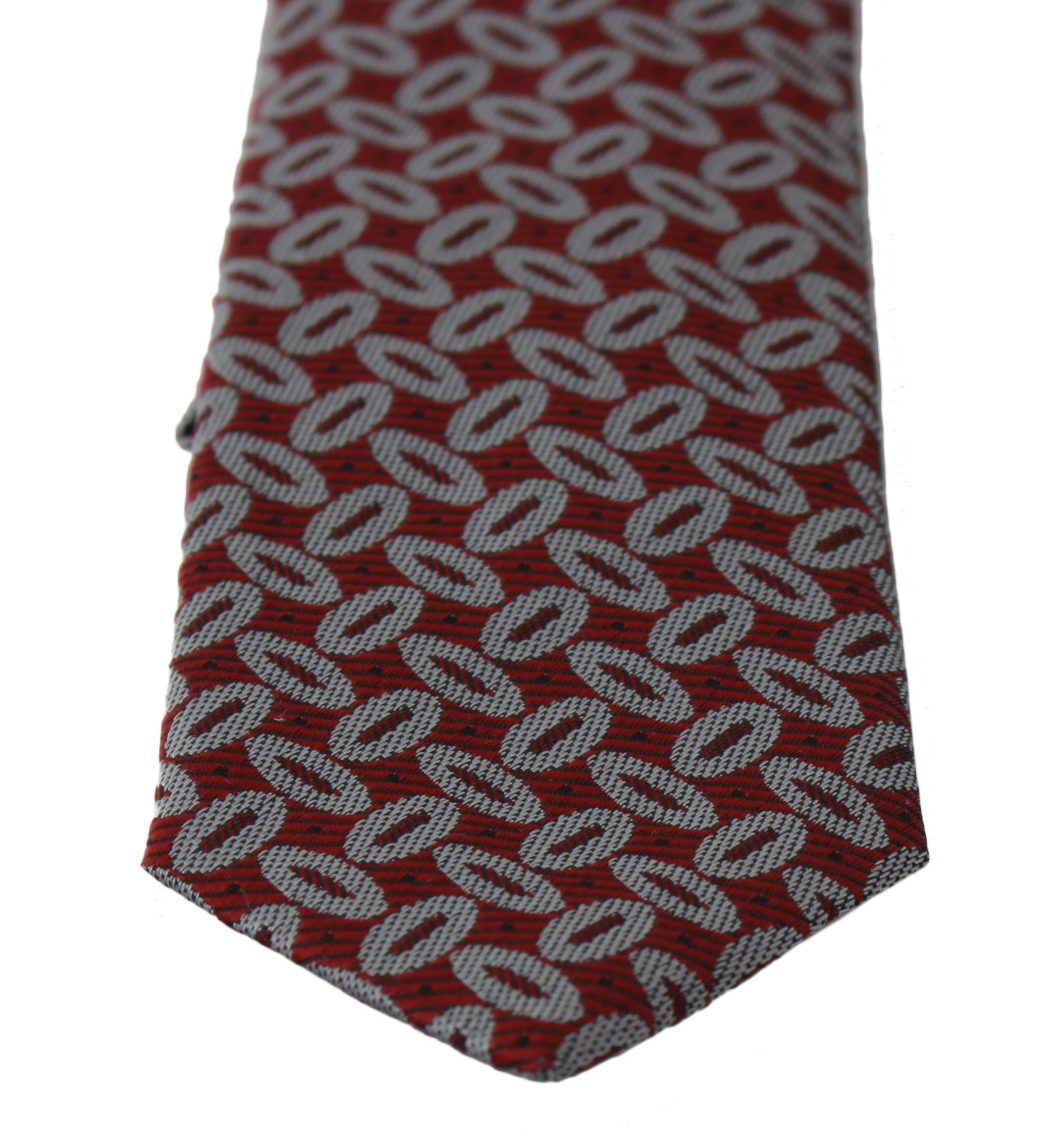 Dolce & Gabbana Elegant Red Printed Silk Neck Men's Tie Size ONE SIZE - 2 Thumbnail