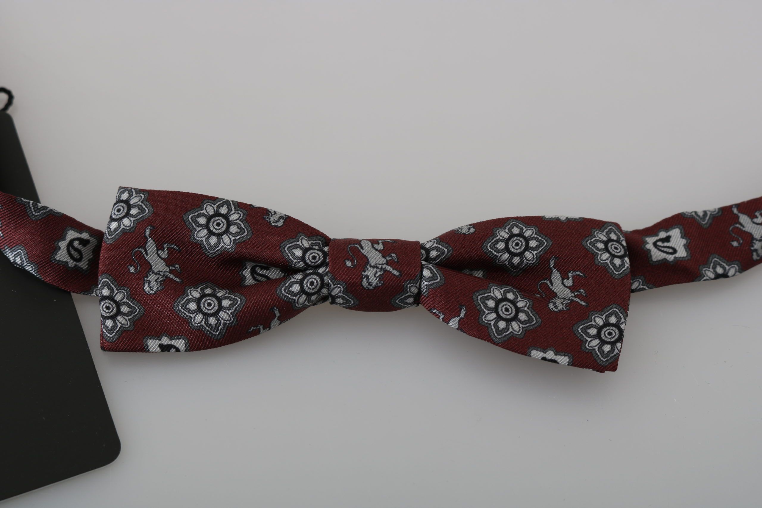 Dolce & Gabbana Elegant Bordeaux Silk Bow Men's Tie Size ONE SIZE - 2 Thumbnail