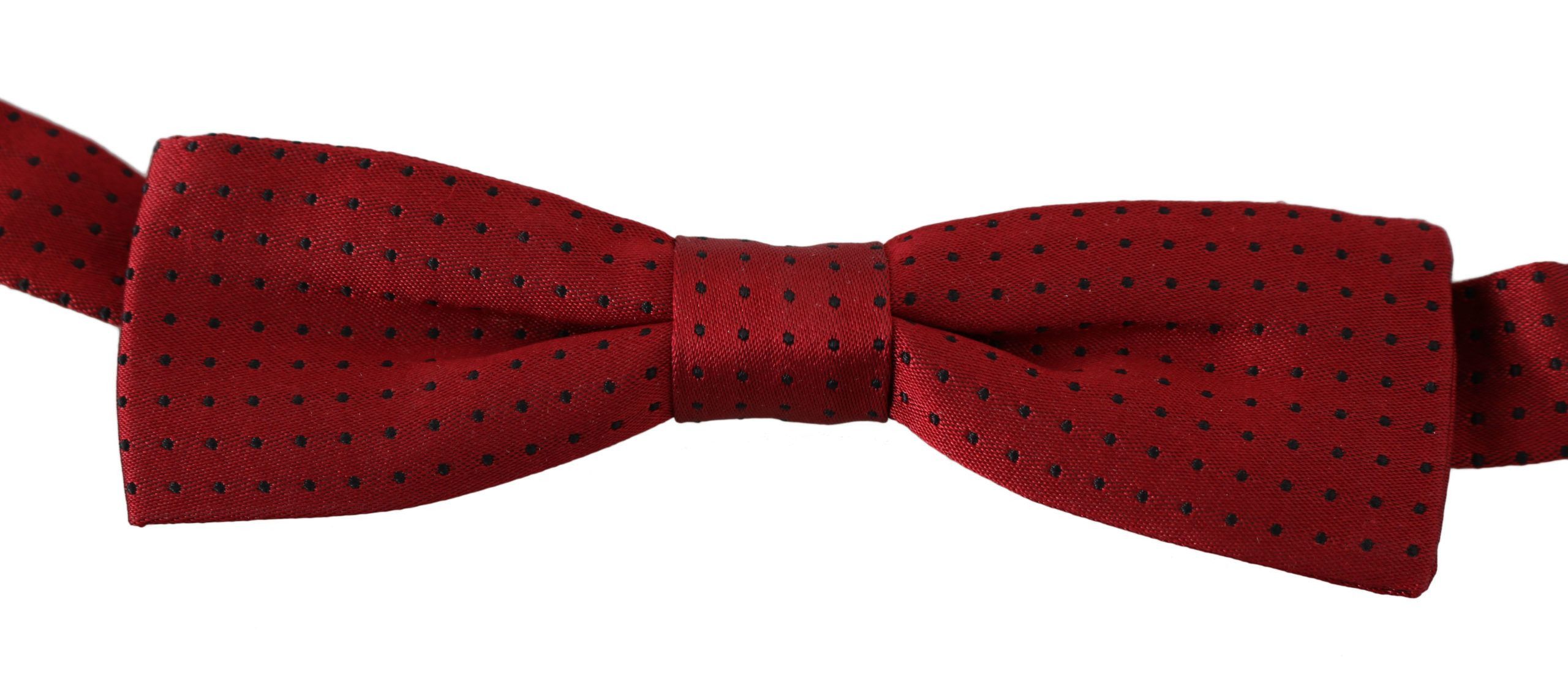 Dolce & Gabbana Elegant Red Dotted Silk Bow Men's Tie Size ONE SIZE - 2 Thumbnail