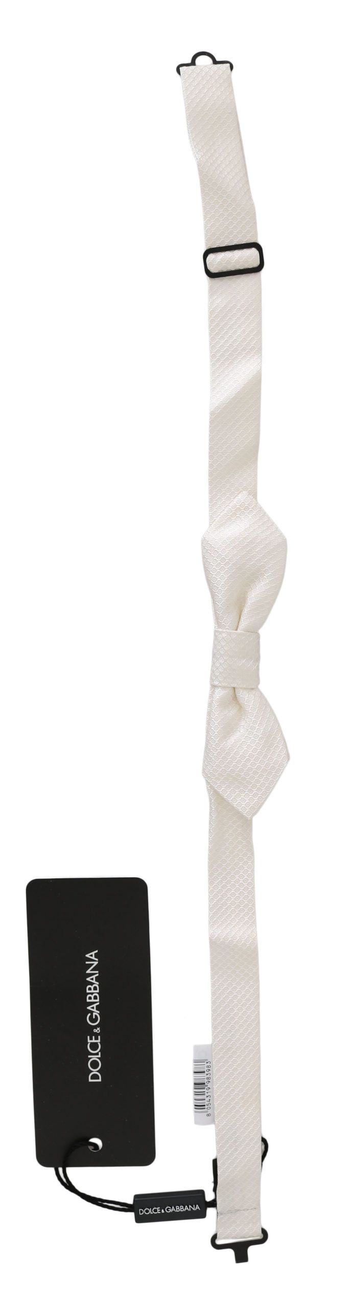 Dolce & Gabbana Elegant White Silk Bow Men's Tie Size ONE SIZE - 2 Thumbnail