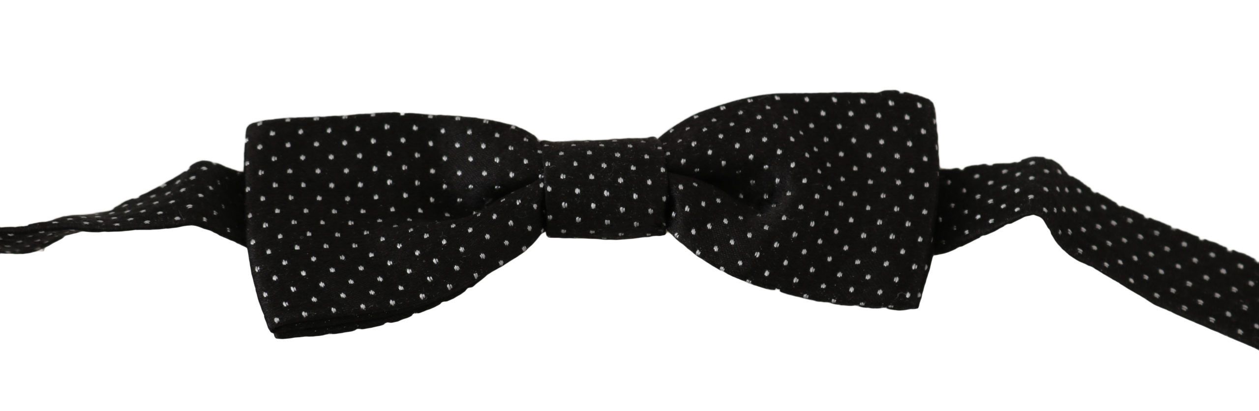 Dolce & Gabbana Elegant Black Polka Dot Silk Bow Men's Tie Size ONE SIZE - 2 Thumbnail