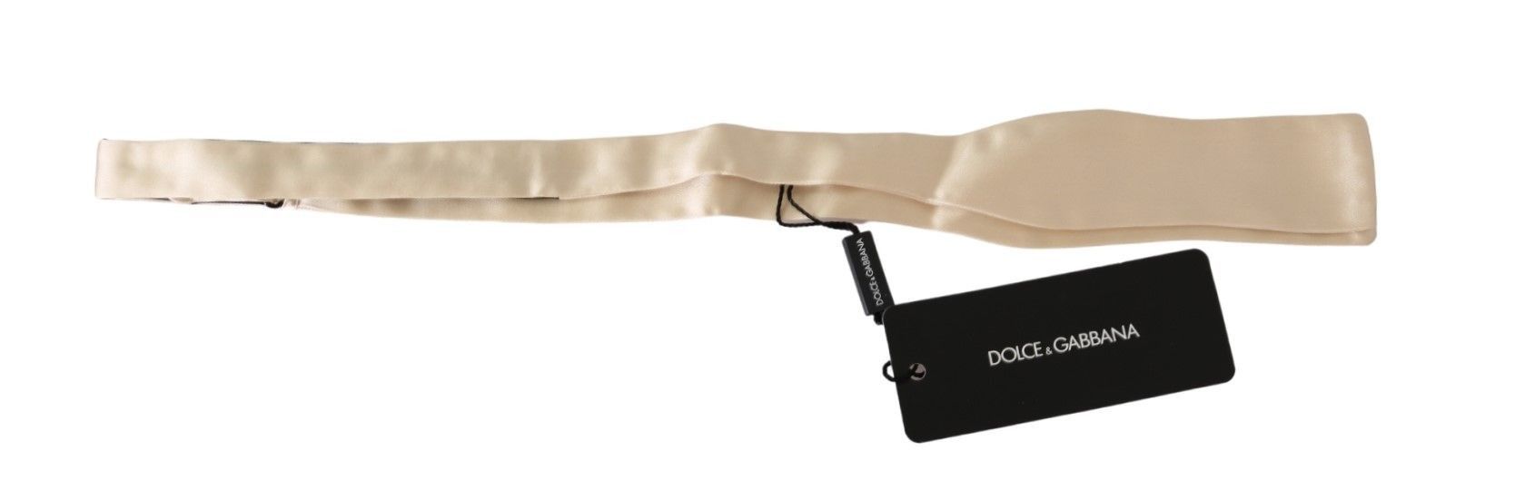 Dolce & Gabbana Elegant Beige Silk Men's Bowtie Size ONE SIZE - 2 Thumbnail
