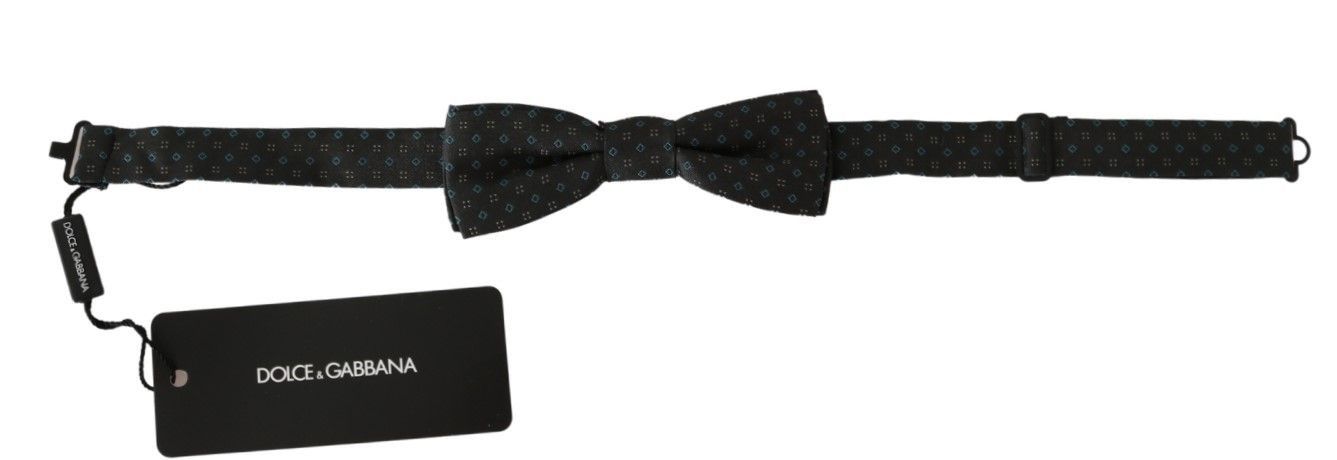 Dolce & Gabbana Elegant Silk Gray Patterned Bow Men's Tie Size ONE SIZE - 2 Thumbnail