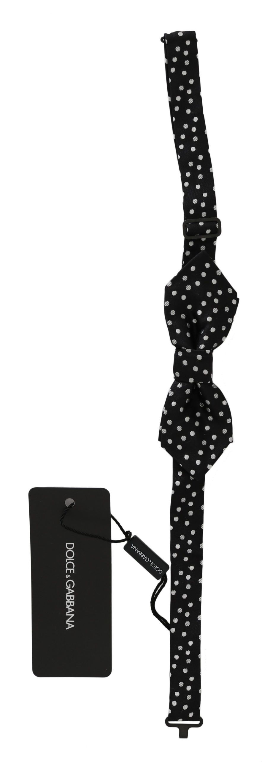 Dolce & Gabbana Elegant Black Polka Dot Silk Bow Men's Tie Size ONE SIZE - 2 Thumbnail