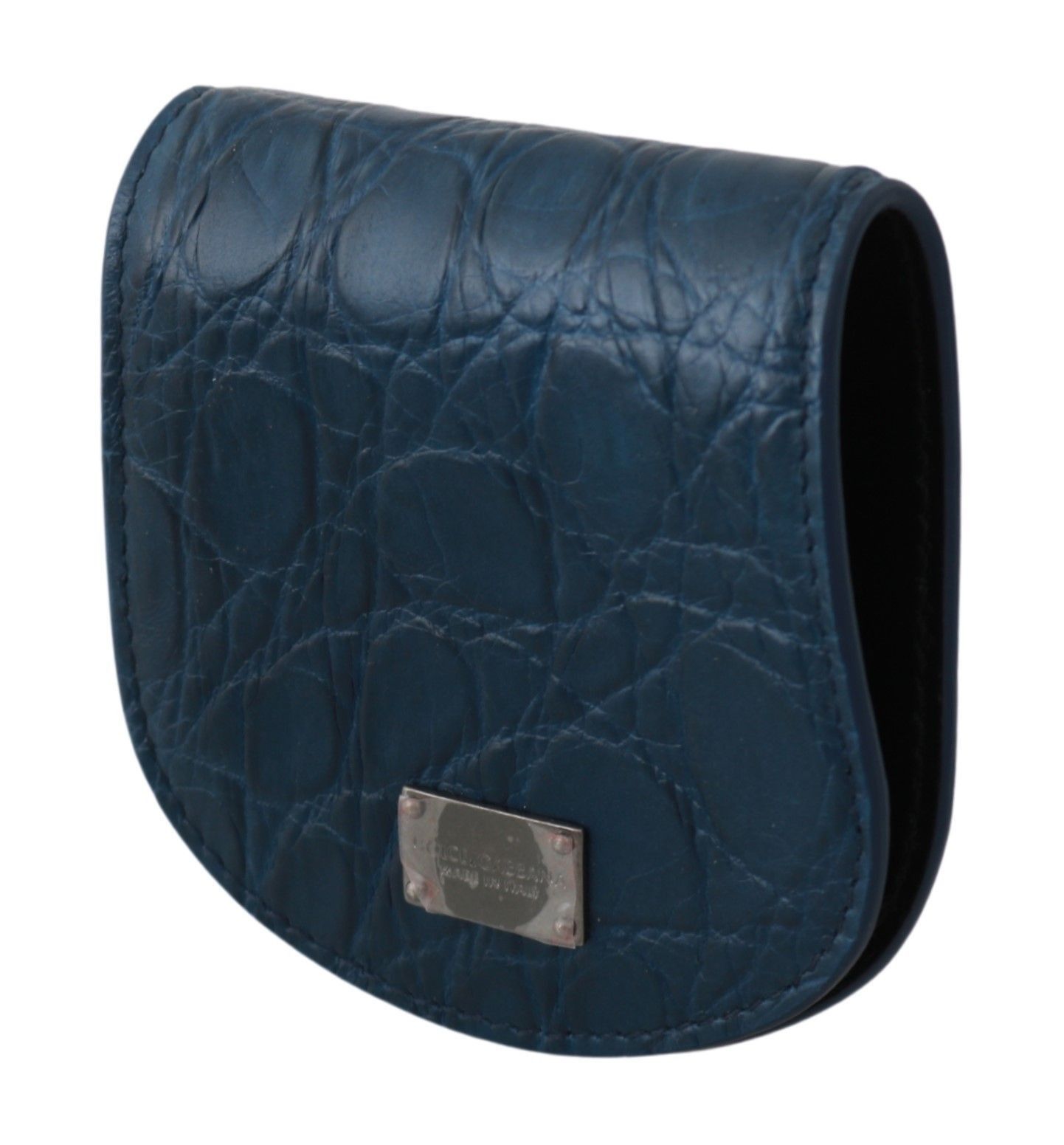 Dolce & Gabbana Sleek Blue Caimano Condom Case Men's Wallet Size ONE SIZE - 2 Thumbnail