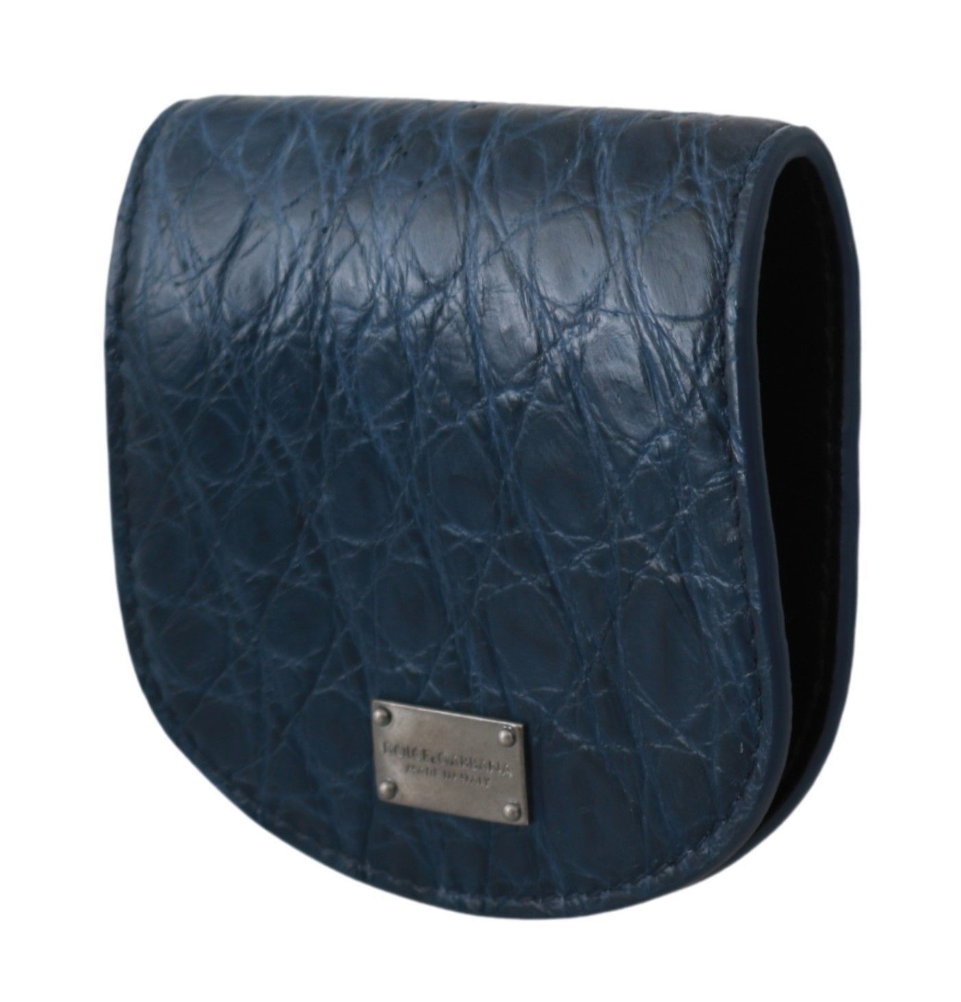 Dolce & Gabbana Elegant Blue Caimano Leather Condom Case Men's Wallet Size ONE SIZE - 2 Thumbnail