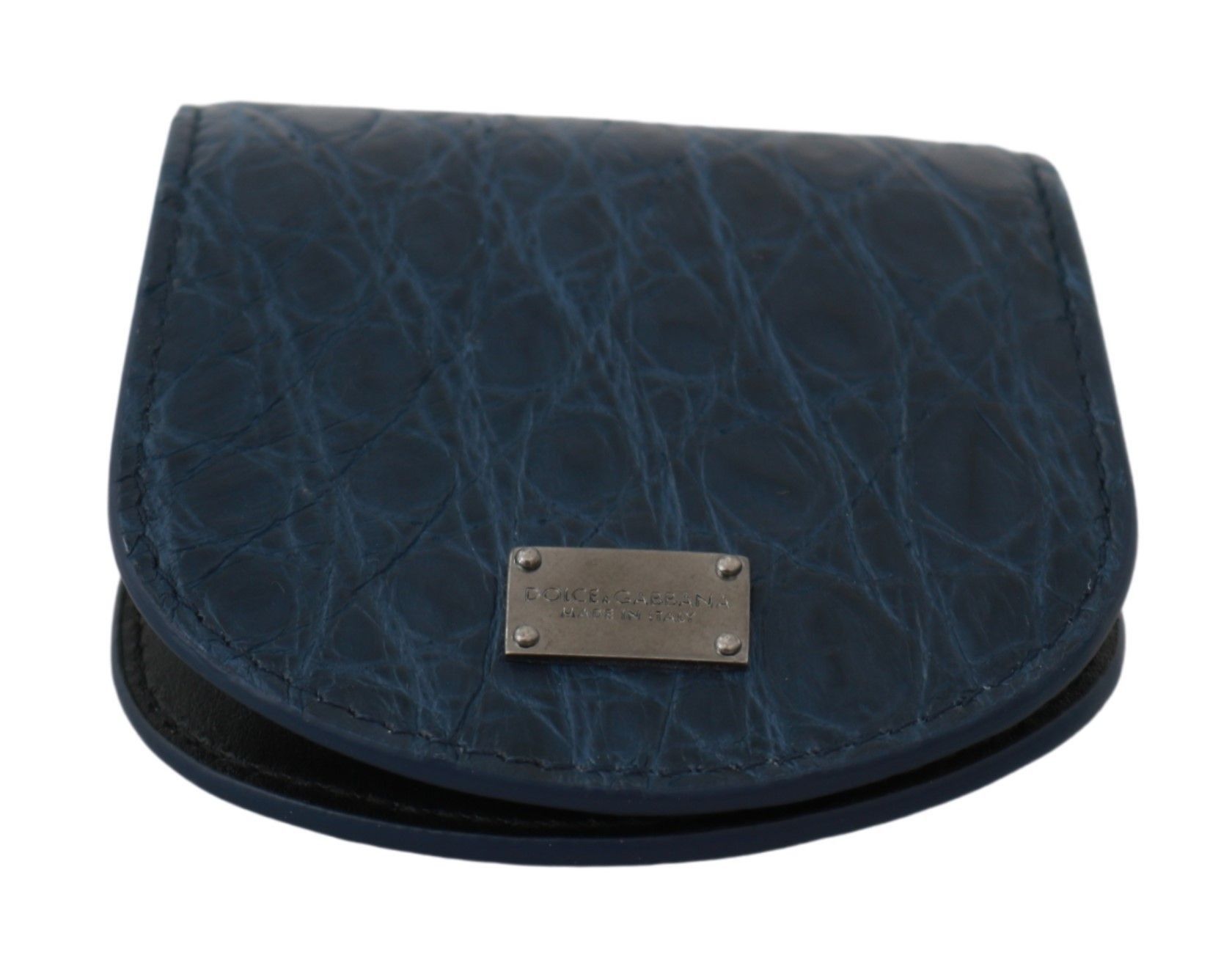 Dolce & Gabbana Elegant Blue Caimano Leather Condom Case Men's Wallet Size ONE SIZE - 4 Thumbnail