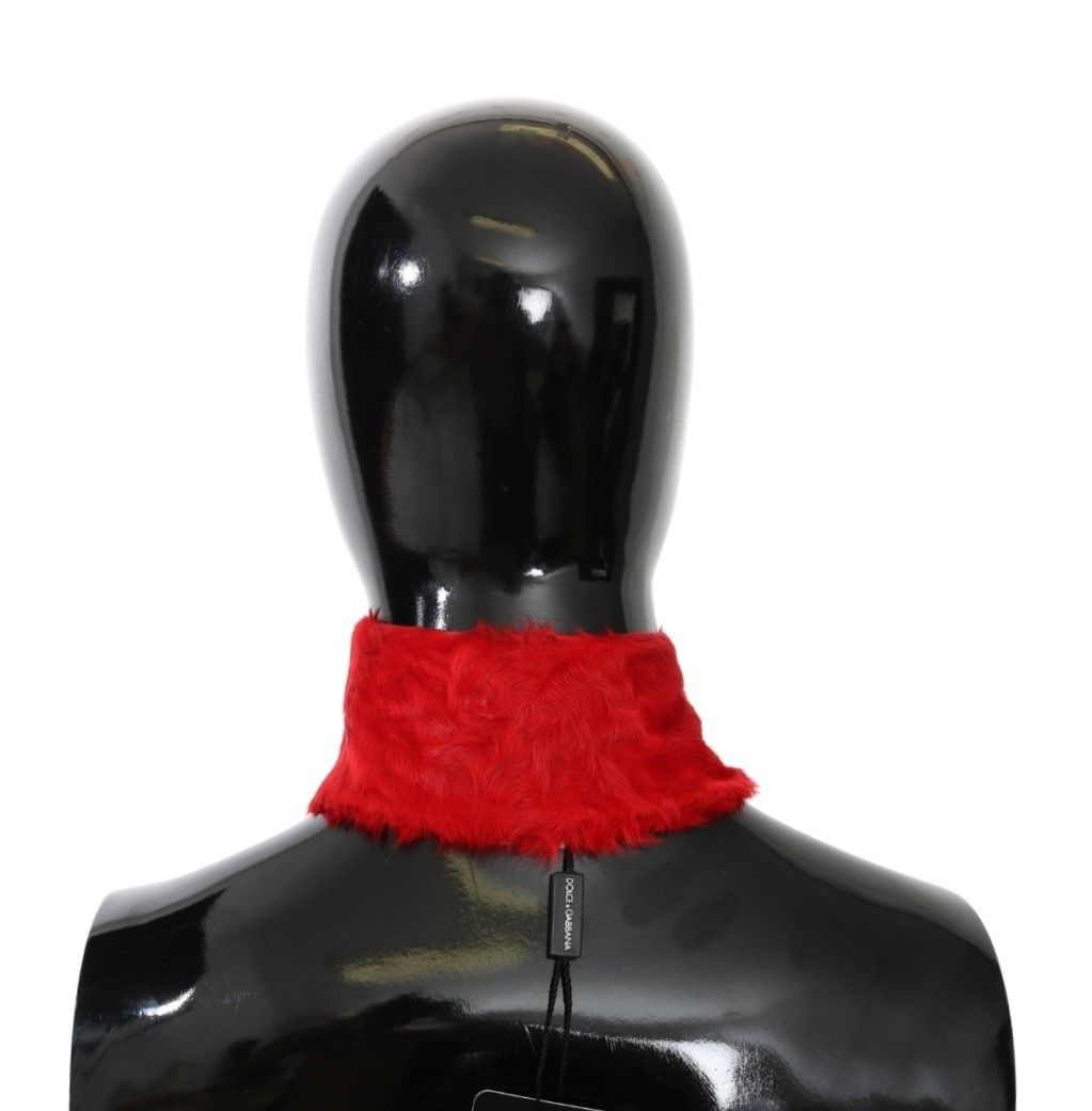 Dolce & Gabbana Elegant Red Lambskin Women's Scarf Size ONE SIZE - 3 Thumbnail