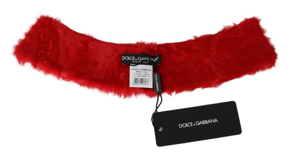 Dolce & Gabbana Elegant Red Lambskin Women's Scarf Size ONE SIZE - 5 Thumbnail
