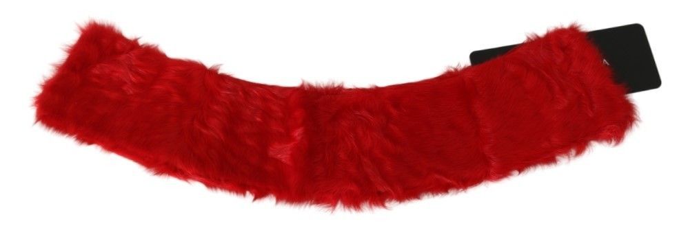Dolce & Gabbana Elegant Red Lambskin Women's Scarf Size ONE SIZE - 4 Thumbnail
