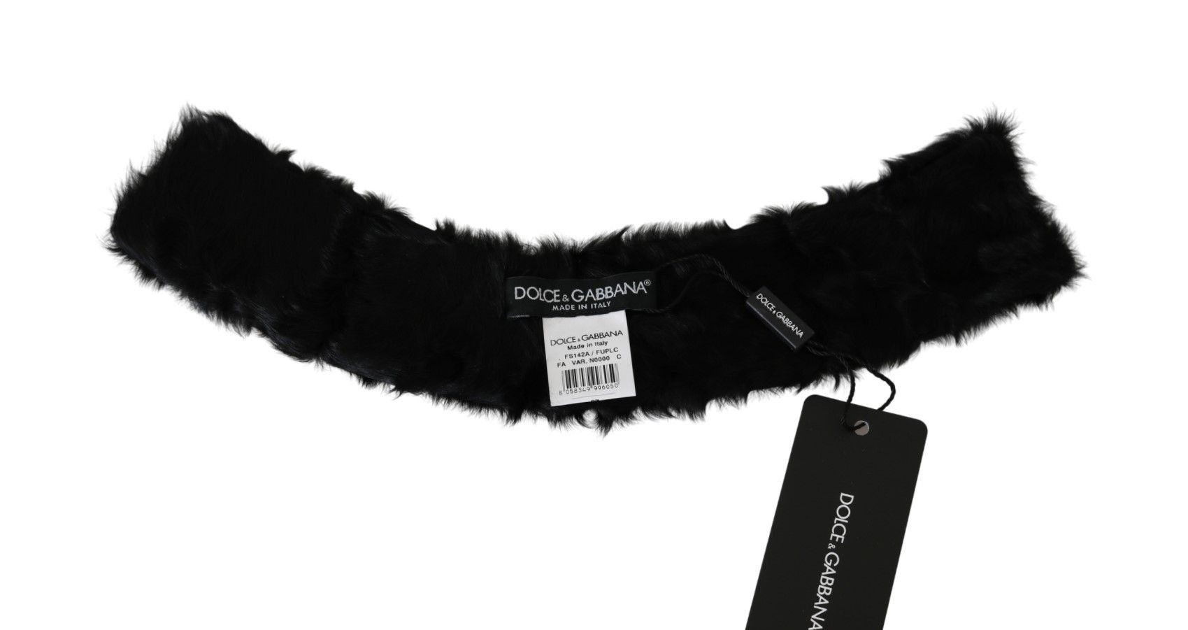 Dolce & Gabbana Elegant Black Lambskin Women's Scarf Size ONE SIZE - 5 Thumbnail