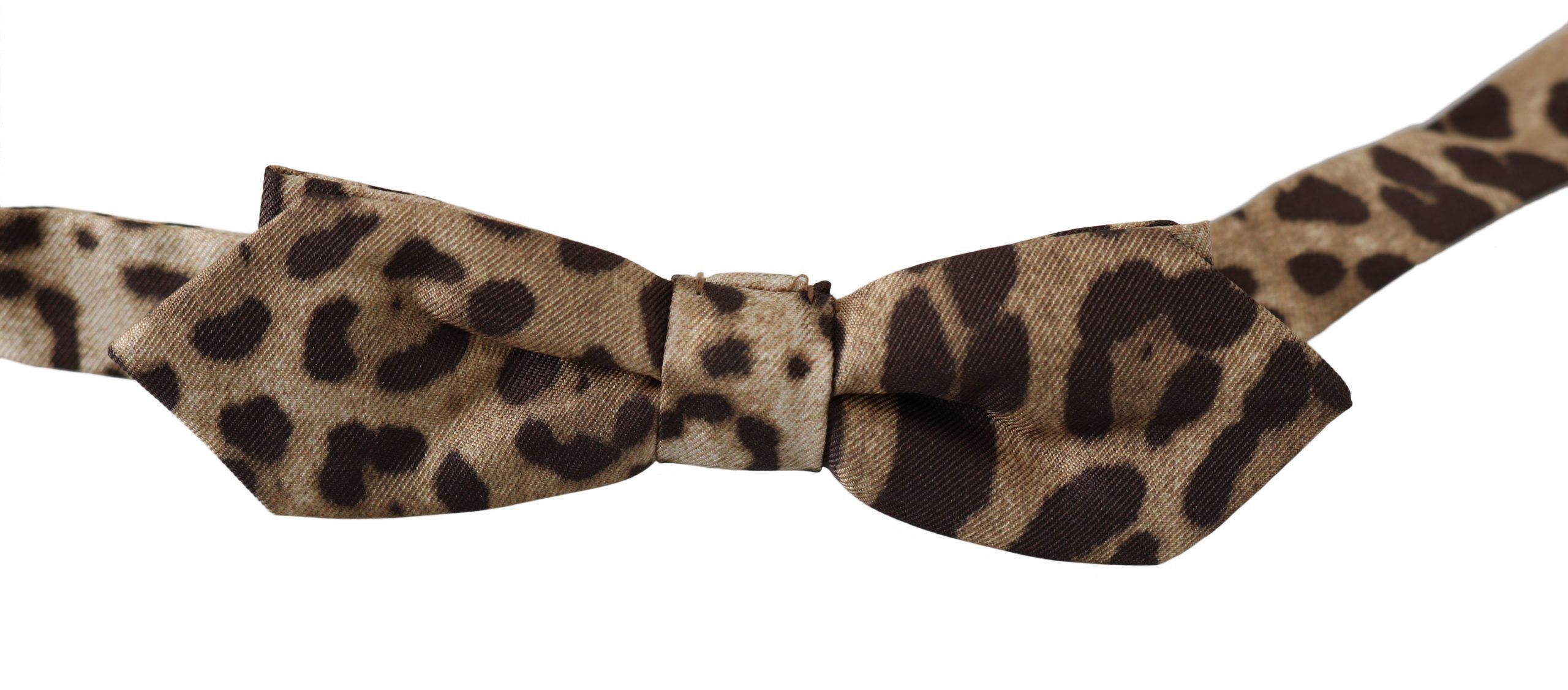 Dolce & Gabbana Exquisite Silk Leopard Print Bow Men's Tie Size ONE SIZE - 2 Thumbnail