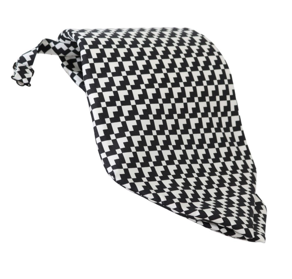 Dolce & Gabbana Elegant Black Patterned Silk Men's Tie Size ONE SIZE - 2 Thumbnail
