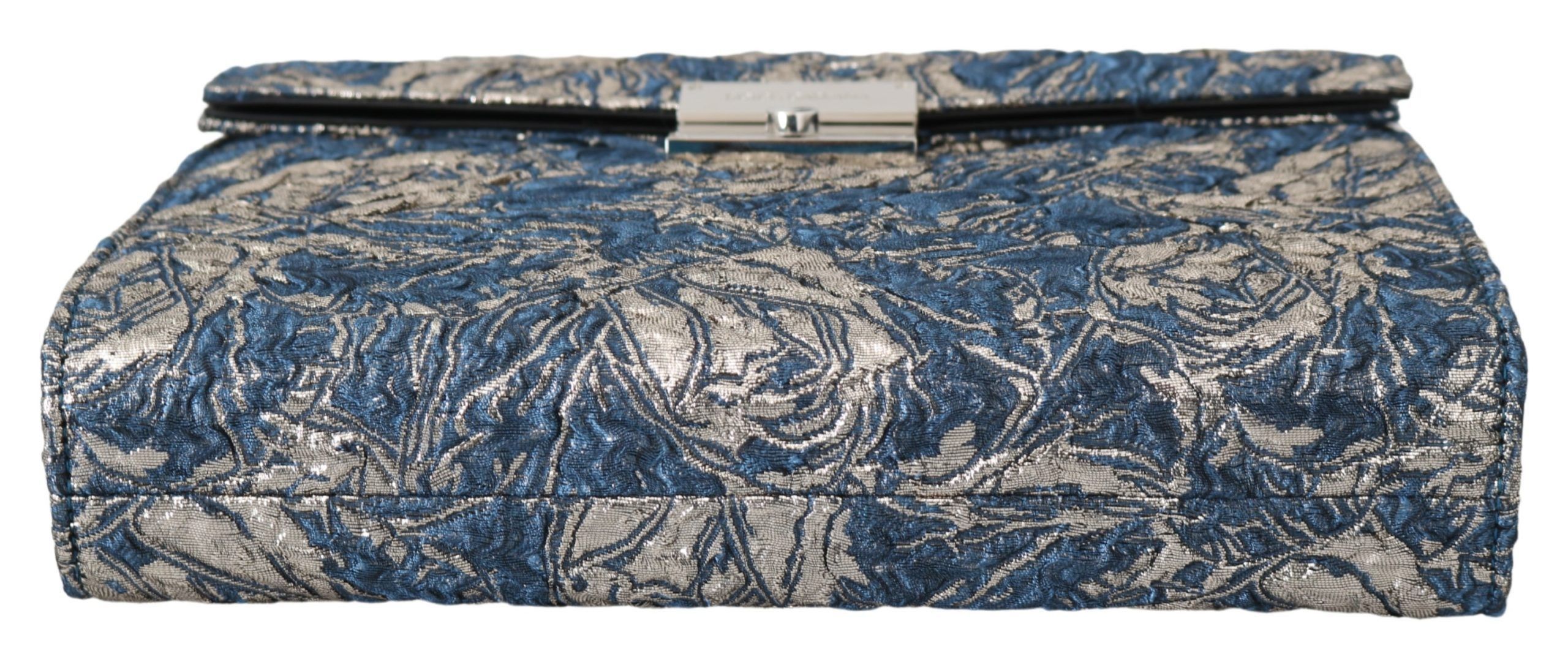Dolce & Gabbana Elegant Blue Croc-Print Briefcase Men's Clutch Size ONE SIZE - 3 Thumbnail