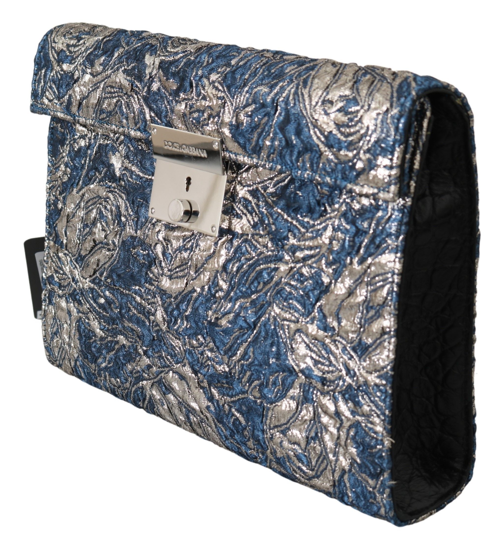 Dolce & Gabbana Elegant Blue Croc-Print Briefcase Men's Clutch Size ONE SIZE - 4 Thumbnail