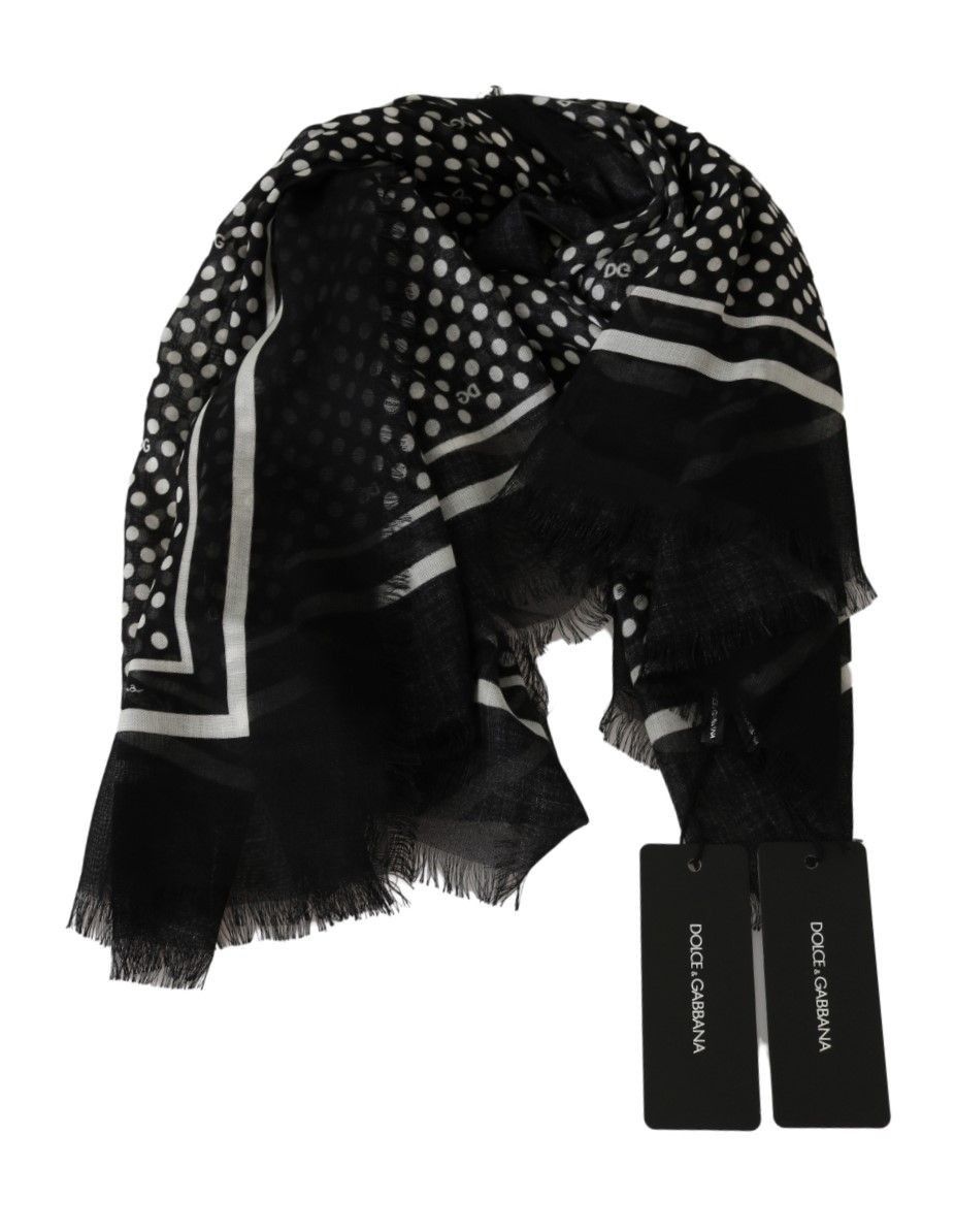 Dolce & Gabbana Elegant Black Silk Blend Polka Dotted Men's Men's Scarf Size ONE SIZE - 4 Thumbnail