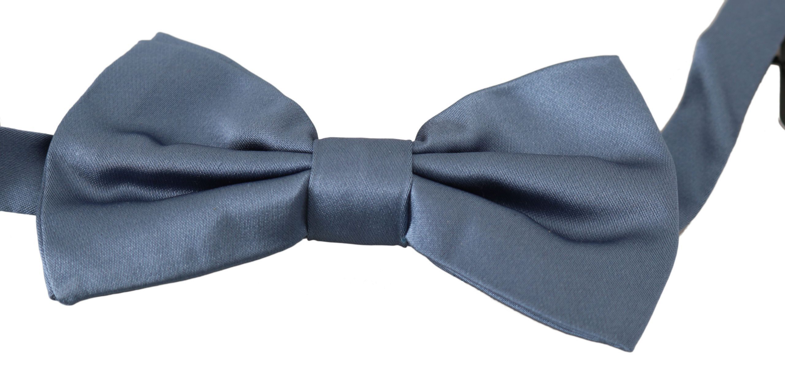 Dolce & Gabbana Elegant Blue Silk Bow Men's Tie Size ONE SIZE - 2 Thumbnail