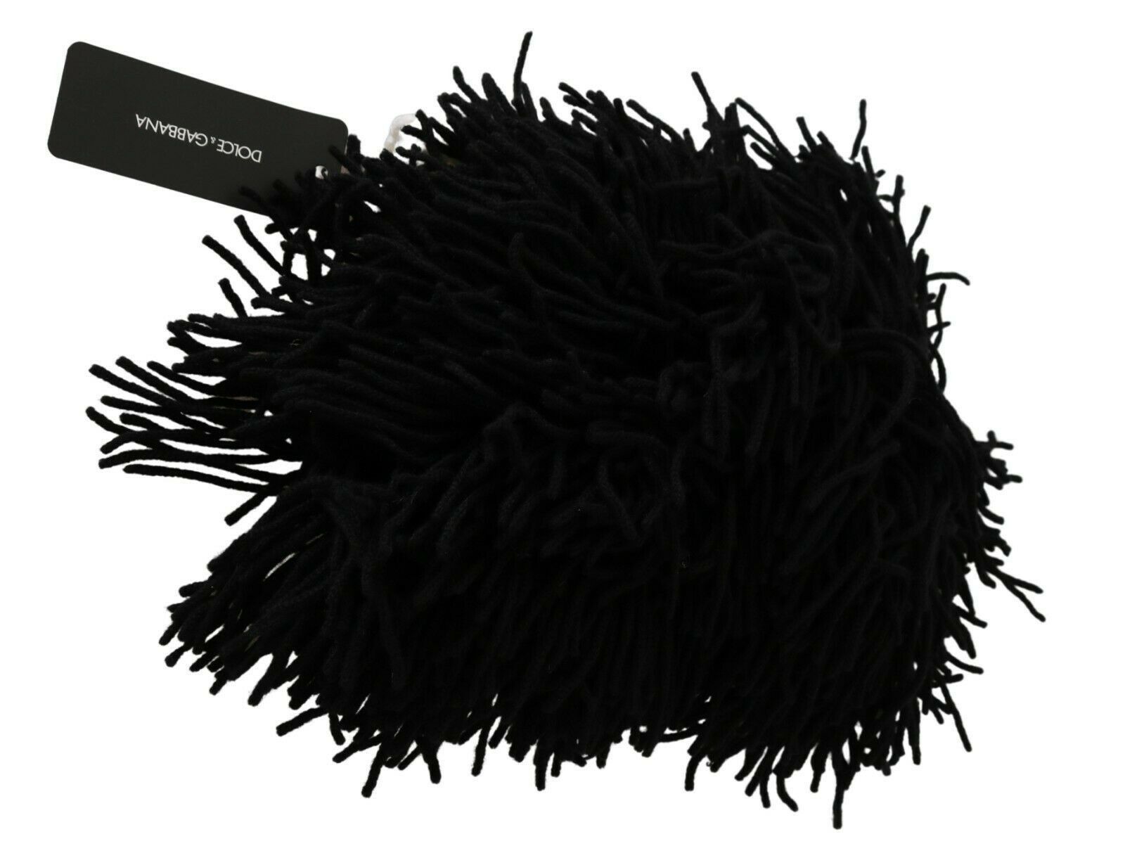 Dolce & Gabbana Black and White Knitted Cashmere Women's Beanie Size ONE SIZE - 4 Thumbnail