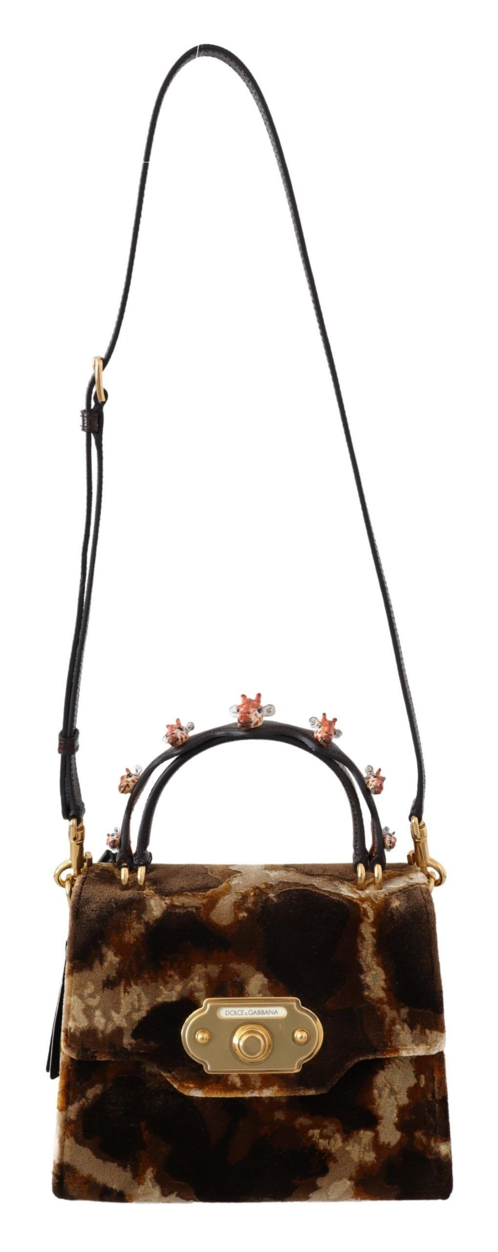 Dolce & Gabbana Elegant Giraffe Pattern Welcome Bag with Gold Women's Size ONE SIZE - 2 Thumbnail