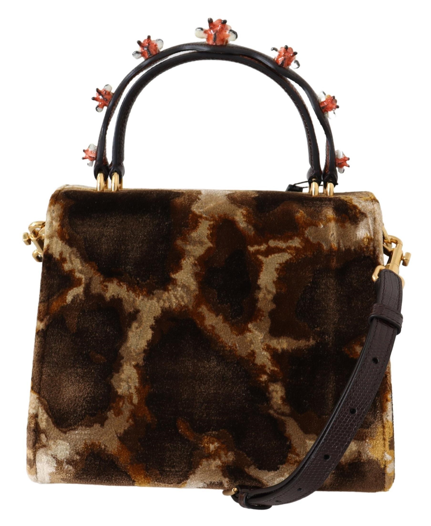 Dolce & Gabbana Elegant Giraffe Pattern Welcome Bag with Gold Women's Size ONE SIZE - 4 Thumbnail