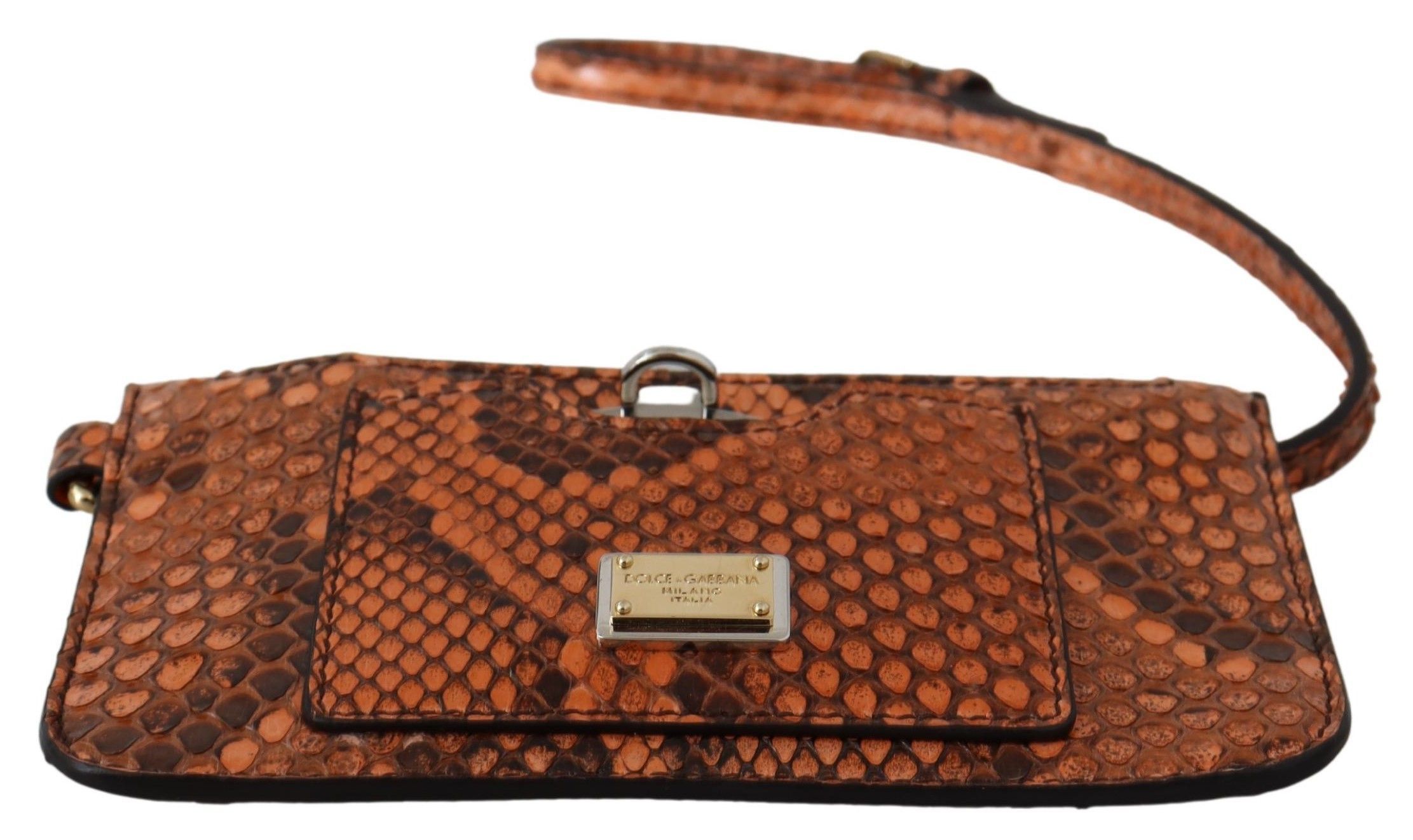 Dolce & Gabbana Elegant Python Patterned Leather Women's Wristlet Size ONE SIZE - 4 Thumbnail