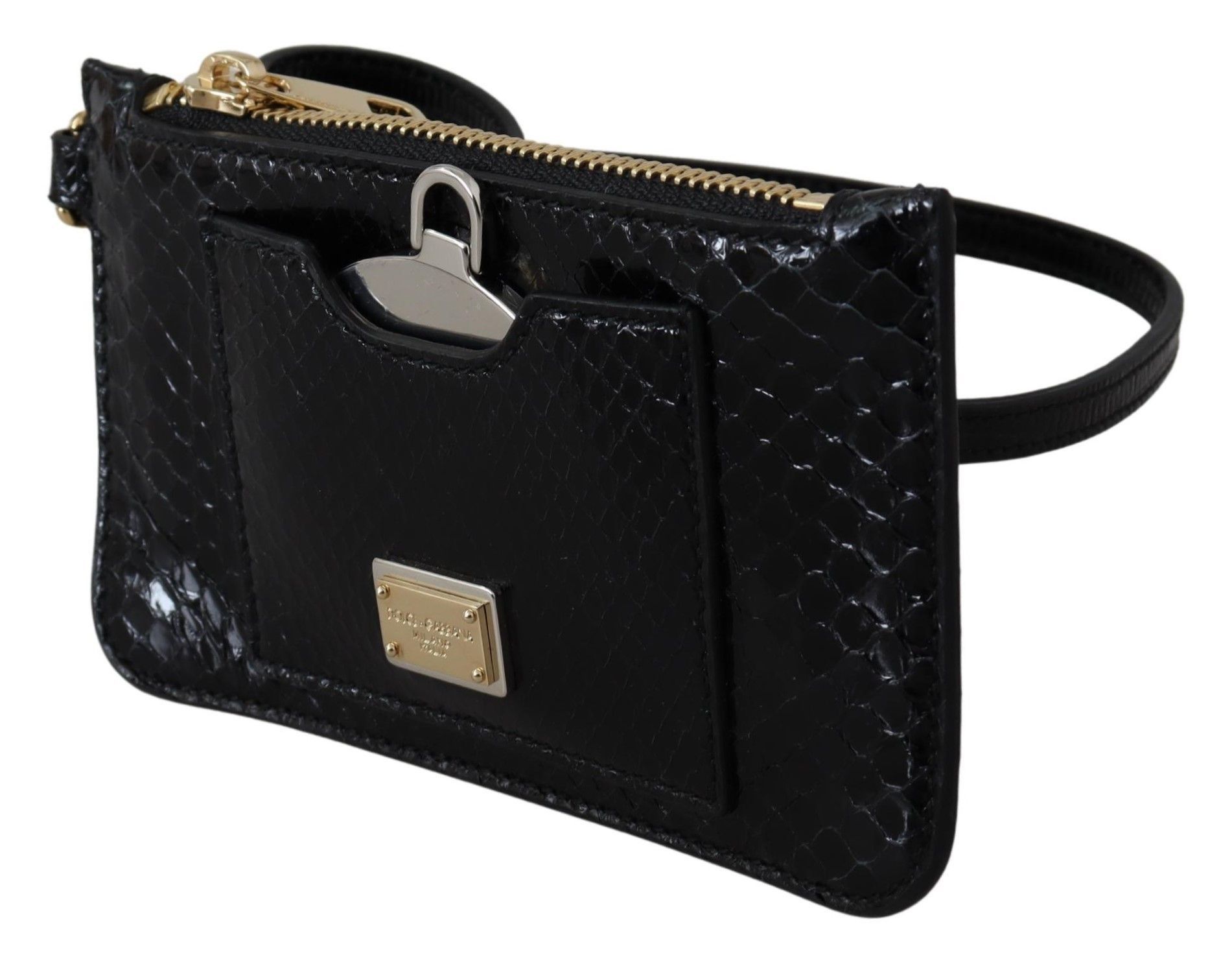 Dolce & Gabbana Elegant Python Pattern Leather Wristlet Women's Wallet Size ONE SIZE - 2 Thumbnail