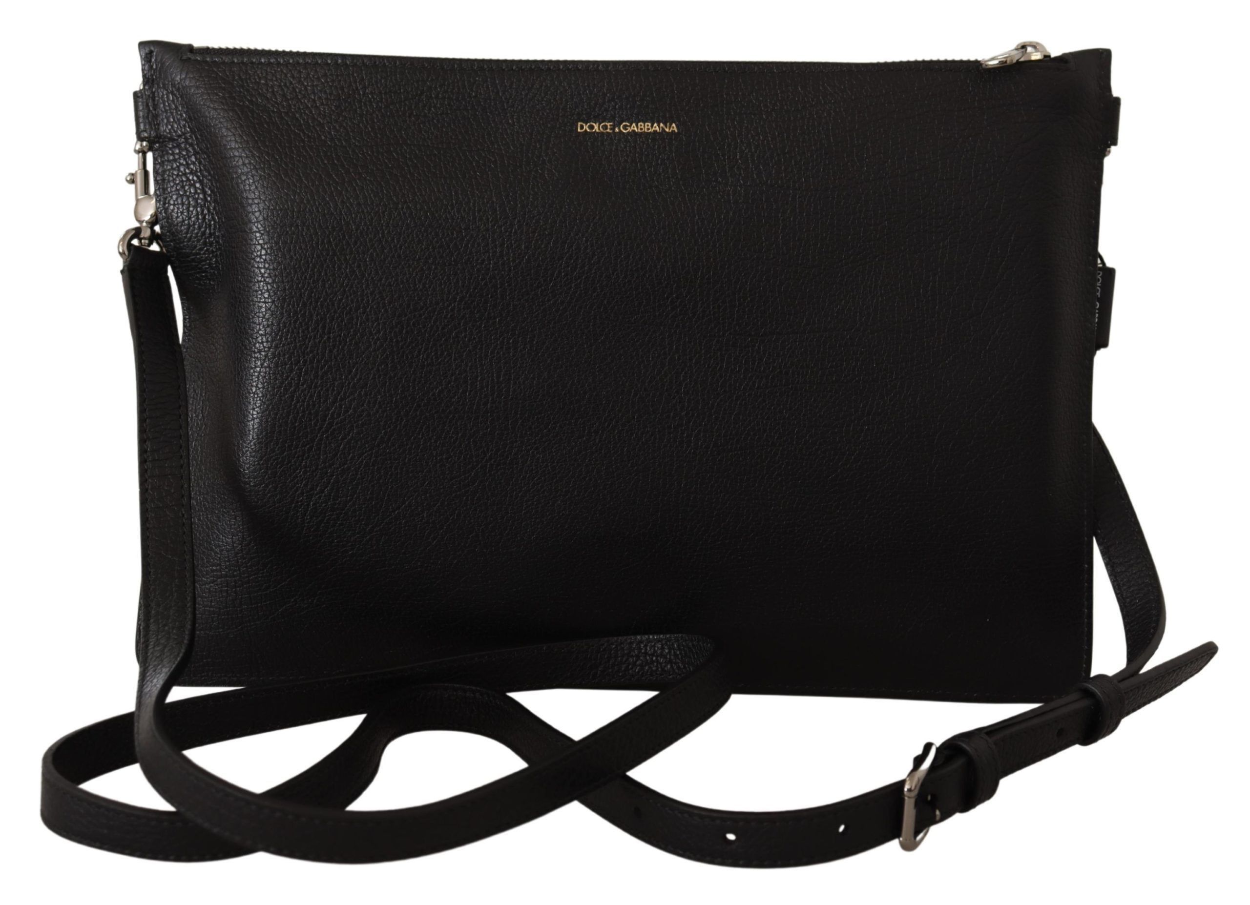 Dolce & Gabbana Elegant Black Leather Sling Shoulder Men's Bag Size ONE SIZE - 3 Thumbnail